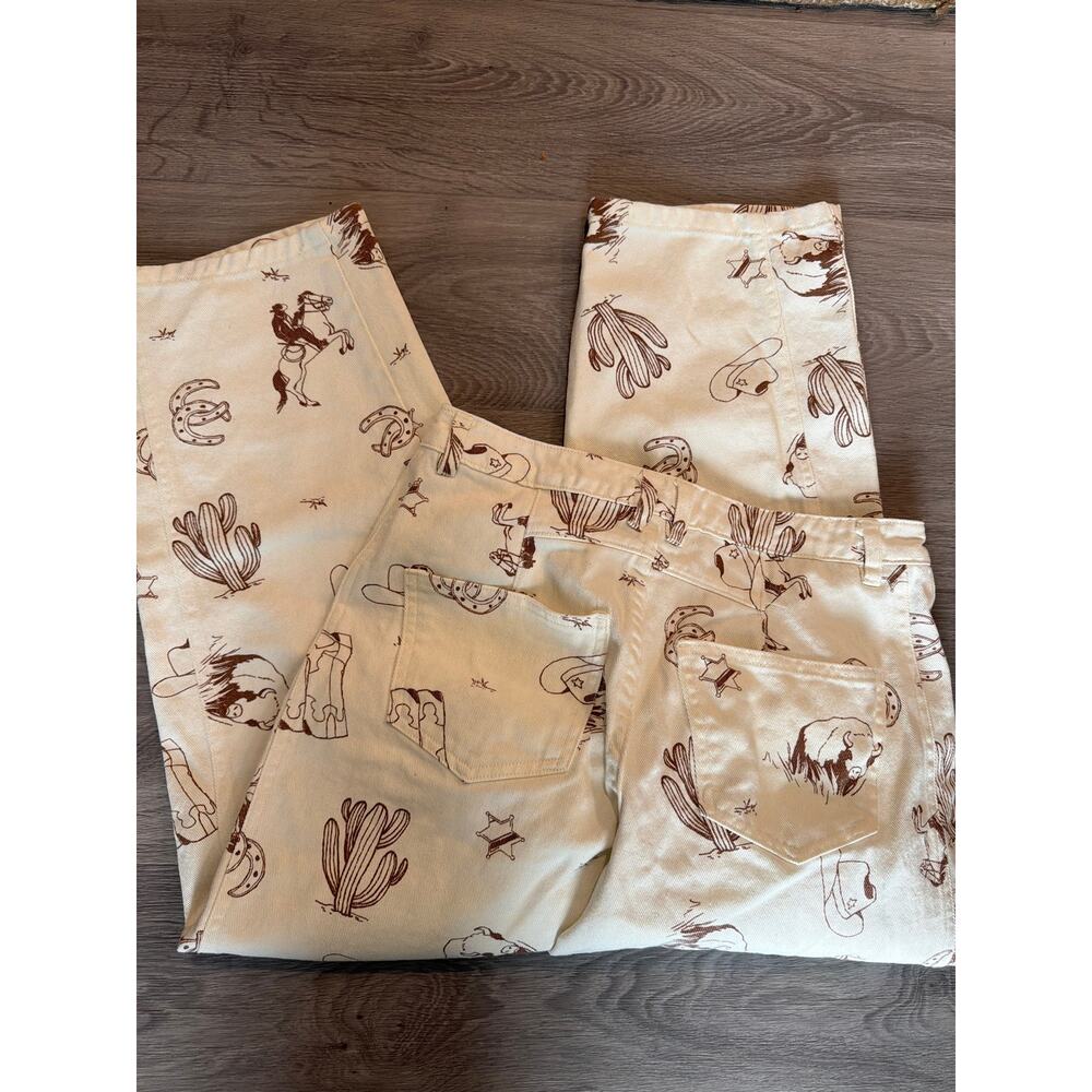 Cali 1850 size 7 western print barrel jeans - Picture 3 of 5
